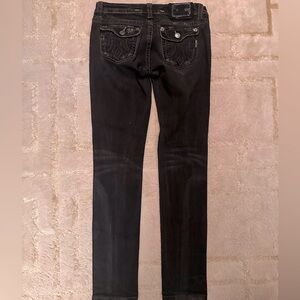 MEK Denim slightly distressed black OAXACA skinny jeans - size 28
